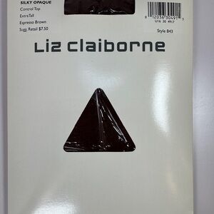 Liz Claiborne VTG Opaque Control Top Pantyhose Tights Extra Tall Espresso Brown